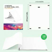 Kertas Termal A4, Kertas Cetak Termal untuk Printer Portabel, Kompatibel dengan Brother M08F-Letter, M08F M832, M833, M834, M835, M836 dan Model Printer Termal Letter Lainnya, Ukuran 8,27 Inci x 11,69 Inci - Putih - View 2