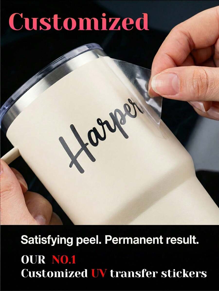 Custom Name Transfer Stickers, Personalized, High Quality And Durable. Suitable For Cups, Glassware, Bicycles, Bicycle Frame Crossbars, Scooters, Metal Surfaces, Handmade Decorations, Car Surface Decorations. Widely Applicable, Multiple Colors
