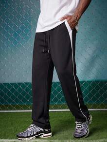 EVRINFINITE Men's Loose Straight Leg Sweatpants, Versatile Casual Long Pants For Spring And Autumn - Black - View 1