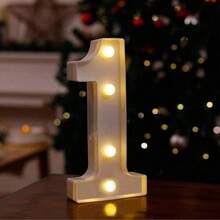 1pc 0-9 Number Theme Party Decor LED Light Night Lamp, Party Wedding Cocktail Decoration - White - View 11