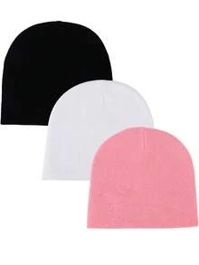 1pc Women's Solid Color Y2K Hip Hop Knitted Beanie, Double Layer Warm Neutral Fashion Casual Brimless Hat, Suitable For Daily Street Punk Style - Multicolor - View 6