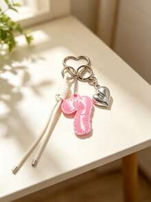 MIYIN 3D Printer Number Bag Charms(0-9),Cute Bubble Letter Pendant For Handbags With Key Ring & Heart Decoration,Unisex,Bag Charms Accessories For Backpack - Pink - View 17