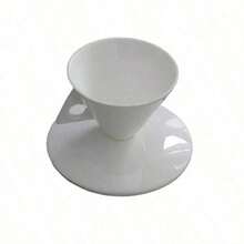 INS Light Luxury Bone China Cone Type ESPRESSO SHOT Cup Ceramic Pyramid Small Black Coffee Mug And Saucer Sets Demitasse Teacup - White - View 6