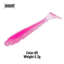KINGDOM 20pcs T-Tail Soft Fishing Lure, 35mm/45mm/55mm/65mm PVC Soft Bait Sinking Swimbait, Flexible Tail Artificial Bait For Bass Trout Pike Perch Fishing Tackle Freshwater & Saltwater - Multicolor - View 19