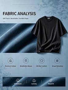 Artistic Retro-Print T-Shirt, Comfortable For Concert And Festival Outfits - 黑色 - 查看 3