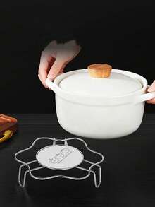 1pc Multi-Functional Stainless Steel Steamer Rack, Heat-Resistant, Anti-Scald, Thickened, Non-Slip, Insulated Pot Rack For Home Use - View 1