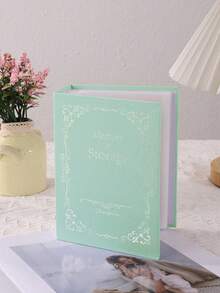 1PC Light Blue Silver Foil European Floral Pattern Hardcover Commemorative Photo Album, Thick Laminated Cardstock Cover With Exquisite Silver Scroll Floral Border Design, Waterproof And Scratch-Resistant Surface, Transparent PP Photo Insert Pages, Dust-Proof And Moisture-Proof Photo Storage Book, Glue-Free Direct Insert Design For Convenient Photo Placement And Removal, Clear Non-Fading Display Of Photos, Rigid Outer Shell Stable And Resistant To Bending And Deformation - B-Blue - View 2