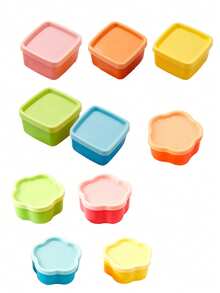 Multi-Color Mini Food Storage Containers, Rainbow Candy And Nut Storage Boxes, Petal-Shaped Lidded Storage Boxes/Fruit Plates, Stackable And Reusable Kitchen Spice And Jam Dishes, Back To School Gifts And Student Essentials - Multicolor - View 16