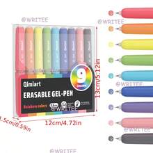 Pastel Rainbow Erasable Gel Pens, 9 Pack Multi Color Retractable Erasable Pens For Notebook Planner Drawing - Color Style Randomized - View 4