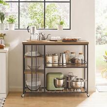 SoBuy Serving Trolley Kitchen Trolley Cart Mobile Kitchen Shelf Kitchen Storage Trolley With 5 Shelves - Brown - View 2
