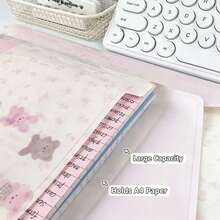 Pink Strawberry Transparent File Bag PP Small Card Storage Sleeve Stationery Storage Bag Suitable For School And Office, First Day Of School - Multicolor - View 9