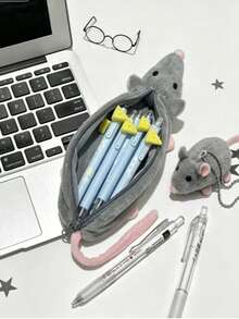1pc Back To School Fancy Rat Storage Bag, Cute Gift Stationery Pencil Case - Multicolor - View 5