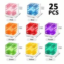 0.98in/2.5cm Transparent Colorful Magnetic Blocks, STEM Sensory Cube Early Education Toy | Creative Stacking Shape Blocks, Birthday Gift, Suitable For Boys And Girls - Multicolor - View 10