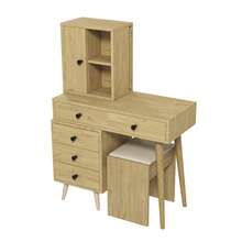 Modern Makeup Vanity With Mirror And Storage – Natural - Natural - View 6