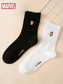 Disney 2 Pairs Of Interesting And Personalized Cartoon-Style Cute Embroidered Marvel Series Pattern Tights, Sports Socks - Multicolor - View 5