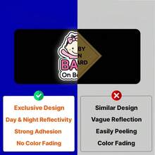1pc Baby Stroller/Car Window And Bumper Sticker - Waterproof, Cartoon Design, Durable Plastic Material, Easy To Peel And Stick, For Children's Vehicle Protection - Multicolor - View 5