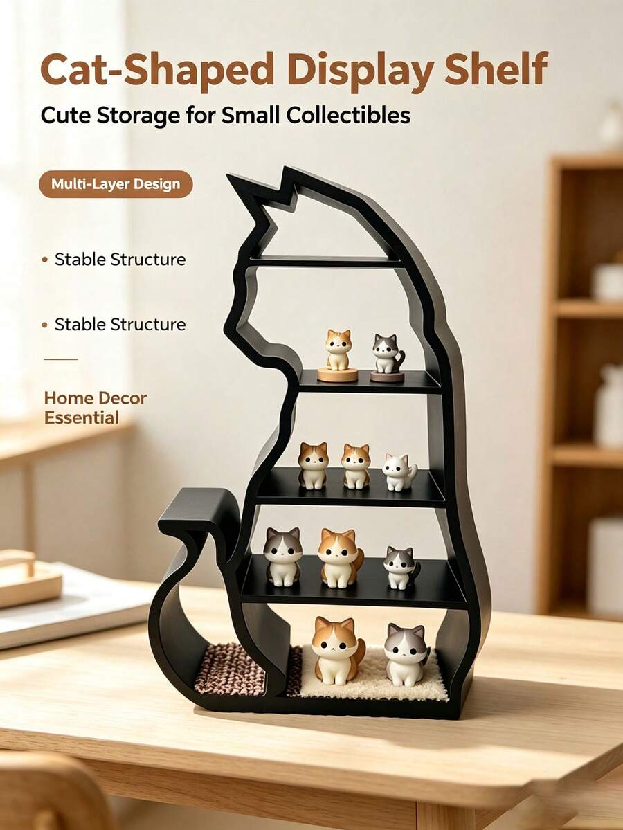 Kệ lưu trữ mini hình mèo phong cách tối, trang trí cảnh nhà búp bê, kệ trưng bày lưu trữ mô hình nhiều tầng, đạo cụ chụp ảnh mô hình, đồ thủ công sưu tầm - Nhiều màu - Xem 1
