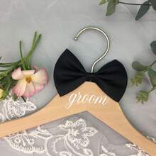 2 Packs Bride And Groom Wedding Wooden Hanger Set, With Ribbon Decoration, For Wedding Dresses, Suits And Strapless Dresses, - Coat Hanger - View 10