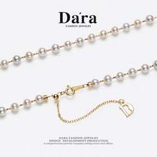 DARA Freshwater White Pearl Necklace S925 Silver 4-5mm High Luster Adjustable Clavicle Chain Gift Box Style For Women - White - View 6