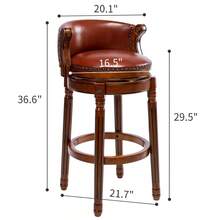 360 Degree Swivel Bar Height Chair With Backs For Home Kitchen Counter, Morden Chair Barstools, 54.8 X 54.8 X 96 Cm - 棕色 - 查看 8