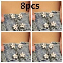 1pc Women's Metal Fashion Acanthus Pattern Waist Buckle, Detachable Adjustable For Pants And Skirts, Anti-Exposure, Suitable For Summer Daily Casual Use, Gift For Friends - White - View 6