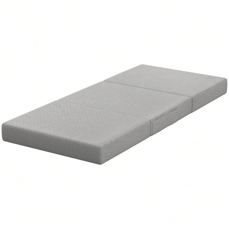 Klappmatratze 200 X 90 Cm, 15 Cm Faltbare Matratze, Tragbare Bodenmatratze Mit Waschbarem Bezug, Oeko-Tex Geprüft - Light Grey - View 1