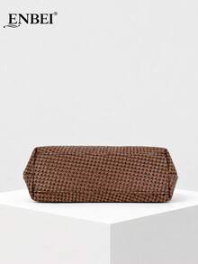 ENBEI Elegant Woven Clutch - Large Capacity Makeup Bag, Autumn Brown Clutch, Elegant Women's Beach Bag Clutch, Fashion Evening Bag. Suitable For Daily Shopping, Commuting, Dating, Evening Party, Party Outfit, Ball Bag, Ball Accessories, Wedding Supplies, Elegant Women's Wallet, Women's Gift - Multicolor - View 7