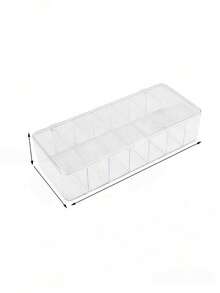 1pc 7-Grid Eyeshadow Palette Storage Box, Cosmetic Organizer, Multi-Functional High Transparency Acrylic Dust-Proof Storage Box, Nail And Eyelash Tool Storage Box, Storage Box, Divider Box, Jewelry Box, Makeup Brush Storage Bag, Makeup Brush Holder // Women's Essential Makeup Bag Storage Box, First Choice For Girls Returning To School, Home And Travel Essential, Easy To Carry, Also Suitable For Jewelry Storage Box, Preferred Gift For Women And Families - Clear - View 7