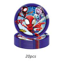 Cartoon Theme Spider Hero And His Magical Friends Birthday Party Decoration Banner Disposable Tableware Tablecloth Paper Plates Paper Cups Napkins - Multicolor - View 6