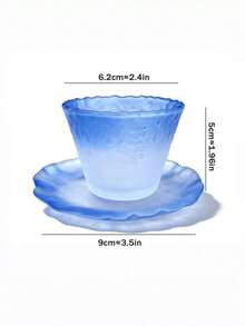 1 Set Minimalist Gradient Frosted Glass Tea Cup And Saucer, Highly Attractive Practical Tea Set For Home And Gathering Tea Drinking - Multicolor - View 13