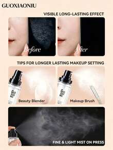 GUOXIAONIU Setting Spray, Tahan Lama 12 Jam, Tidak Luntur, Tahan Air dan Keringat, Hasil Akhir Matte, Tampilan Makeup Ringan dan Alami, Cocok untuk Semua Jenis Kulit - Baru saja ditingkatkan menjadi 65ML - View 6
