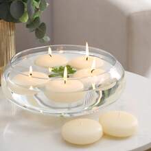 20 Ivory Floating Candles, Unscented Drip-Free Candles, Suitable For Weddings, Christmas, Birthday Parties, Cylinder Vases And Home Decor - One Size - View 1
