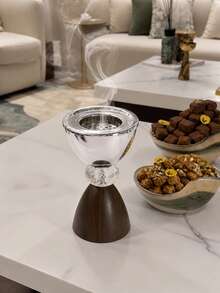 Quemador de incienso talla grande popular: Diseño elegante de estilo del Golfo Pérsico, adecuado para oud y especias, complementa tu estilo personal y la decoración del hogar. Perfecto para uso diario, bodas o reuniones con amigos e invitados, ideal para áreas de recepción y entretenimiento de invitados. También es un regalo sofisticado - especialmente cuando se combina con incienso premium - adecuado para novias, ocasiones especiales y recuerdos de fiesta. - 1PC - Ver 3
