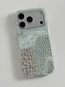Kompatibel dengan Casing Ponsel Apple 17 Pro Max Baru 17 Niche Premium Feel 17 Pro Pola Buaya Hijau 16 Perlindungan Penuh Anti Jatuh 15 Pelindung Silikon 14 Wanita Mewah Bergaya yang Dipersonalisasi 18 Baru 18 Pro Max - Hijau - View 2