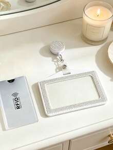Sparkling Rhinestone ID Card Holder, Rhinestone Horizontal ID Card Holder With Clip, Small Rhinestone Retractable ID Card Holder, Cute ID Card Holder, Retractable Sparkling Crystal Card Holder, Suitable For Work ID, Bank Card, Meal Card, Work Permit, Etc., Suitable For Work, Office, Nurse, Medical, Student, Teacher, Unique Birthday Gift, Holiday Gift, Party Gift, Mother's Day Gift, Back To School Gift - Multicolor - View 6