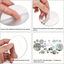 26 PCS 3D Acrylic Mirror Wall Sticker, Round Mirror, DIY Bedroom, Bathroom And TV Background Room Sticker Wall Decoration - Round - View 5