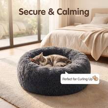 Tempat Tidur Kucing & Anjing Musim Dingin Hangat Tidur Nyenyak Nyaman Tempat Tidur Anjing Sepanjang Musim Tempat Tidur Kucing Ragdoll Universal Tempat Tidur Teddy Perlengkapan Hewan Peliharaan - Dark Grey - View 4