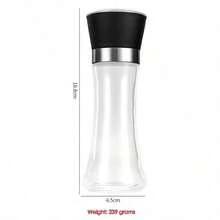 Tall Salt And Pepper Grinder – Black Pepper And Vanilla Seasoning Bottle, Reusable Manual Grinding – Plastic Lid – Adjustable Grind Setting – Glass Material – Ideal For Home, Kitchen, And Barbecue - Clear - View 12