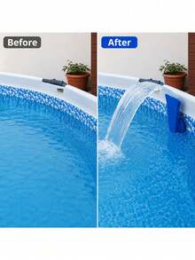 Pool Outlet Fountain Waterfall Nozzle, Easy Installation Wide Mouth Design For Smooth Water Flow, Durable With Multiple Color Options, Suitable For Home Backyard Above-Ground Frame Fountains, Above-Ground Pools, In-Ground Pools, Pond Filling, Livestock Water Tanks And Troughs, Providing A Refreshing Water Feature Experience, Set Includes Cleaning Brush And Leaf Skimmer Net, Convenient Storage And Multi-Functional - Multicolor - View 4