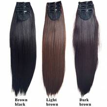 3-Piece 4-Layer Jacquard Seamless Edged Hair Extensions For Women, Long Hair Volume Booster, Fluffy 3-Piece Hair Extensions, 1-Piece Invisible Clip-In Hair Extensions, Hair Accessories, Wig - Black - View 5