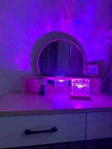 1件 16色水波紋投影小夜燈，發光立方體水晶燈，觸控/遙控控制，適用於臥室、辦公室、遊戲室裝飾與派對禮物，營造寧靜氛圍燈光 - 彩色 - 查看 5