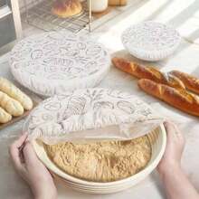 1pc Christmas Kitchen Bread Fermentation Bowl Cover, Reusable Bread Bowl Cover, High Elasticity Breathable Liner, Used For Bread Fermentation, Food Dustproof & Fresh-Keeping Cover, Kitchen Decor Accessory - Multicolor - View 1