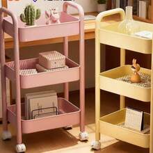 Xe đẩy lưu trữ di động nhiều tầng có bánh xe, kệ lưu trữ đồ ăn nhẹ và đồ linh tinh cho nhà bếp phòng tắm, kệ lưu trữ sách cho phòng ngủ phòng học, kệ lưu trữ hạt và vật liệu thủ công, kệ lưu trữ đa năng cho gia đình - Nhiều màu - Xem 7