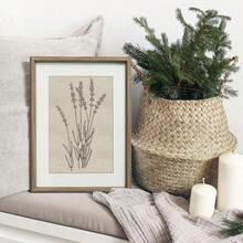 Framed Canvas Wall Art, Nature Wildflowers Art Prints, Vintage Neutral Decor For Living Room Bedroom Dorm Hallway Bathroom, Rustic Farm - Lavender - View 3