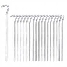 10Pcs High Strength Carbon Steel Hook Shaped Extended Tent Pegs Outdoor Camping Stakes For Garden Grass Various Terrains - Silver - View 7
