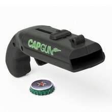 Cap Gun Bottle Opener With Shooting Fun, Practical Tool For World Cup Viewing Party, Game Day Tailgating, Camping, Gag Gifts Beer Bottle Opener For Soccer Fans - Black - View 3