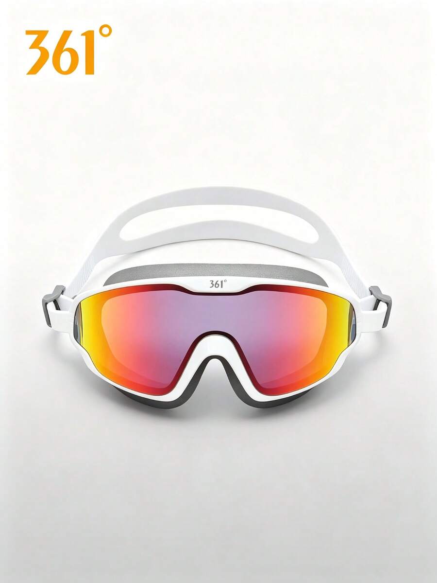 361degree 1pc 361° Large Frame Wide View Electroplated Lens High Definition Anti-Fog Waterproof Leak-Proof Silicone Sealed Swimming Goggles, Unisex Adult Universal, Comes With Portable Storage Case, Essential Summer Pool Accessory And Swimming Gift, Pool Beach Swimming Gear - Multicolor - View 1
