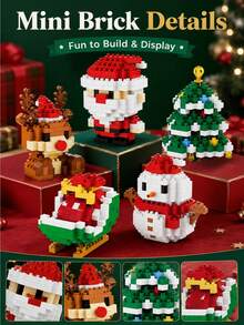 Christmas Mini Building Block Set, Santa Claus Snowman Reindeer Christmas Tree Building Model, DIY Assembly Educational Toy, Holiday Desktop Decor, Suitable For Children And Collectors As Holiday Gift - Multicolor - View 7