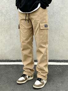 Men's Casual Loose Outdoor Sports Straight Leg Pants Fall - Khaki - View 3