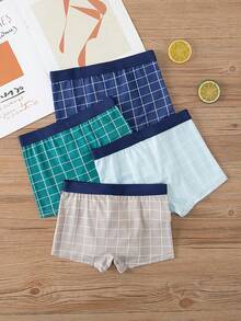 Tween Boy Plaid Boxer Shorts 4-Pack, Fits Ages 8-12 - Multicolor - View 2